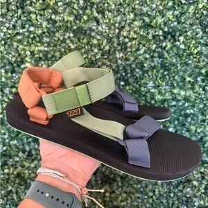 Teva Colorblock Adventure Sandals in Olive, Rust & Slate